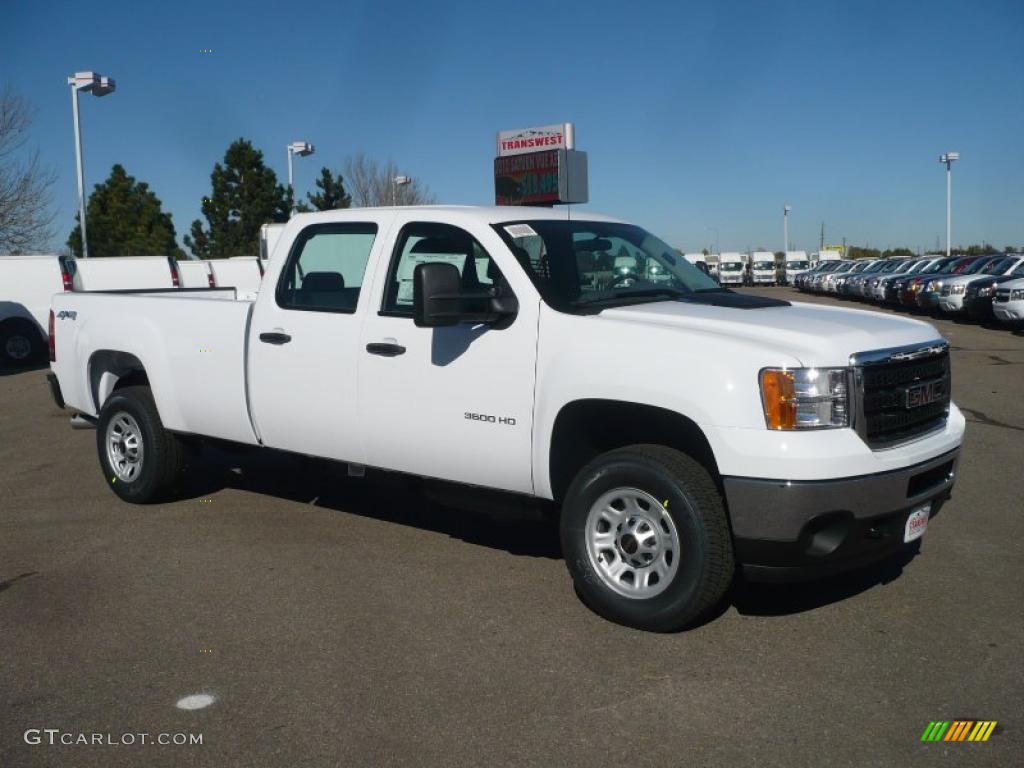 2011 Sierra 3500HD Work Truck Crew Cab 4x4 - Summit White / Dark Titanium photo #1