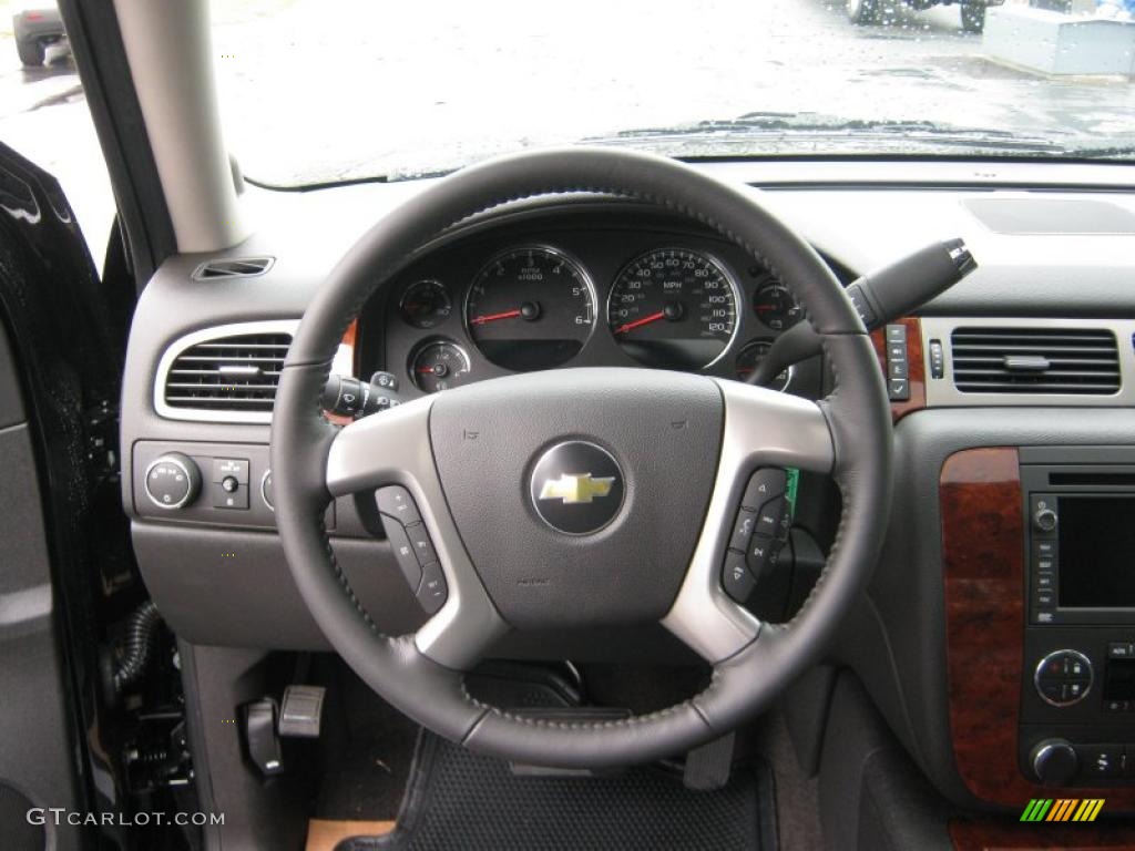 2011 Chevrolet Avalanche LTZ 4x4 Ebony Steering Wheel Photo #39209934