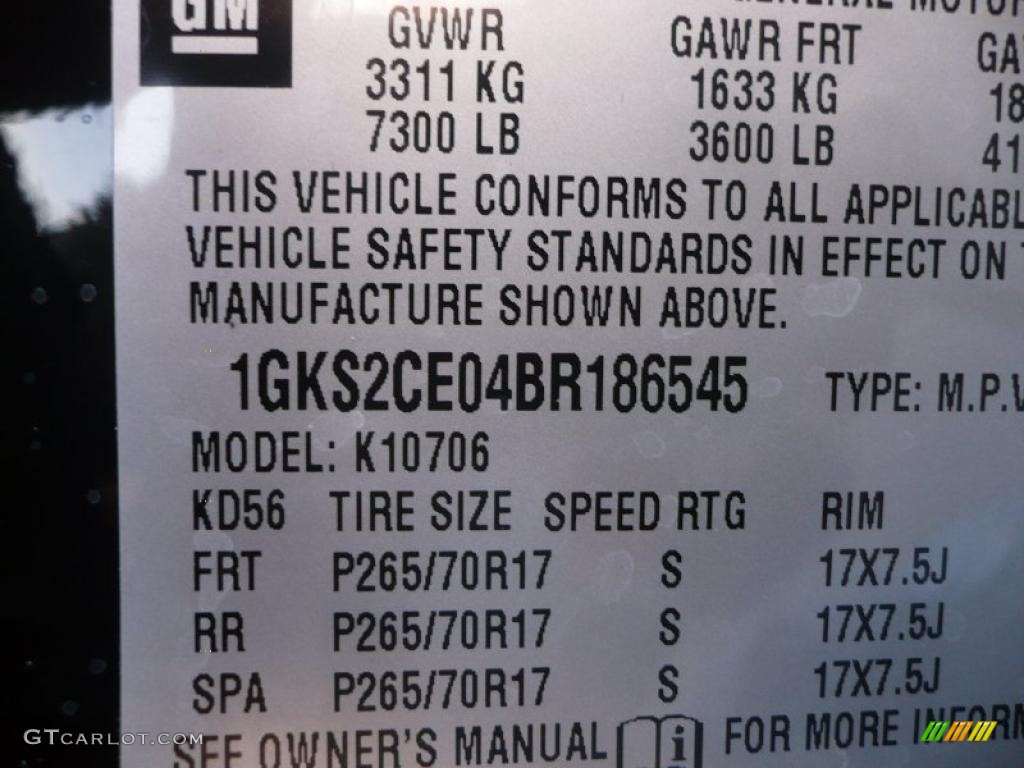 2011 GMC Yukon SLT 4x4 Info Tag Photo #39210298