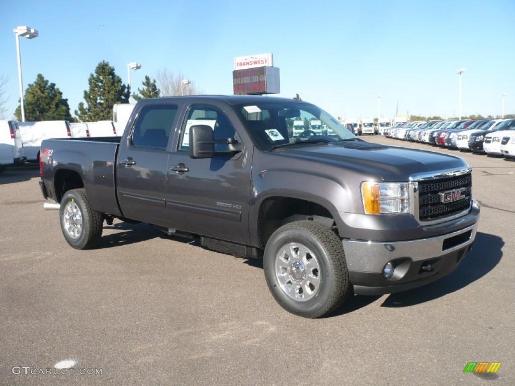 Storm Gray Metallic 2011 GMC Sierra 2500HD SLT Crew Cab 4x4 Exterior Photo #39210310