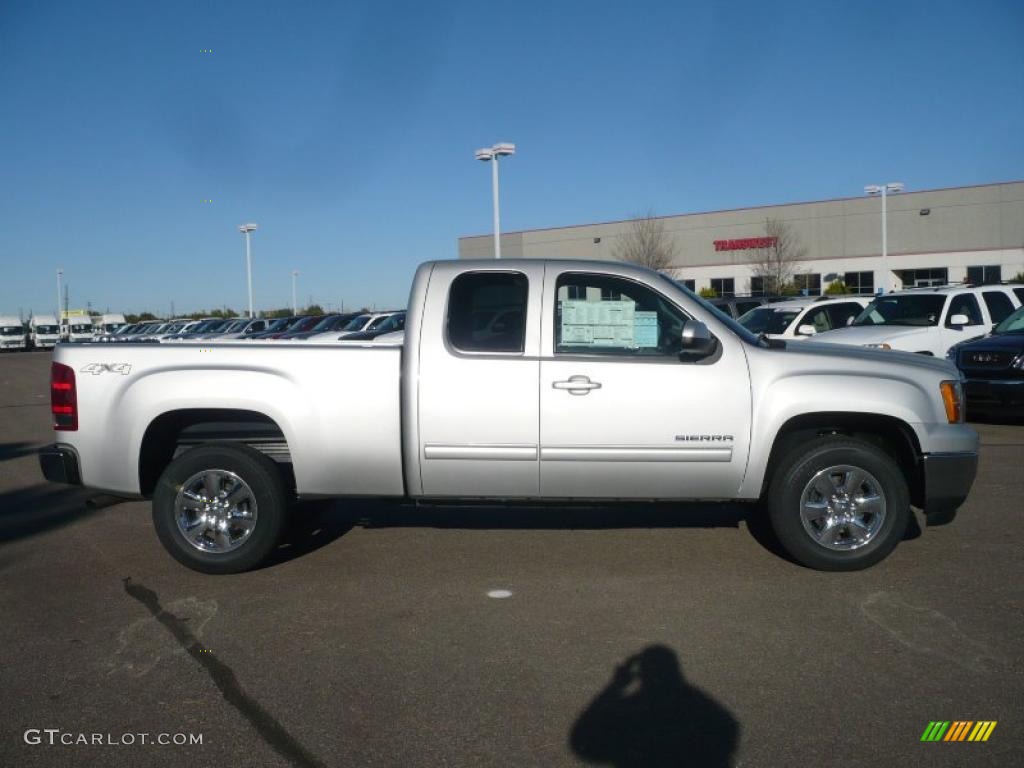 2011 Sierra 1500 SLT Extended Cab 4x4 - Pure Silver Metallic / Dark Titanium/Light Titanium photo #3