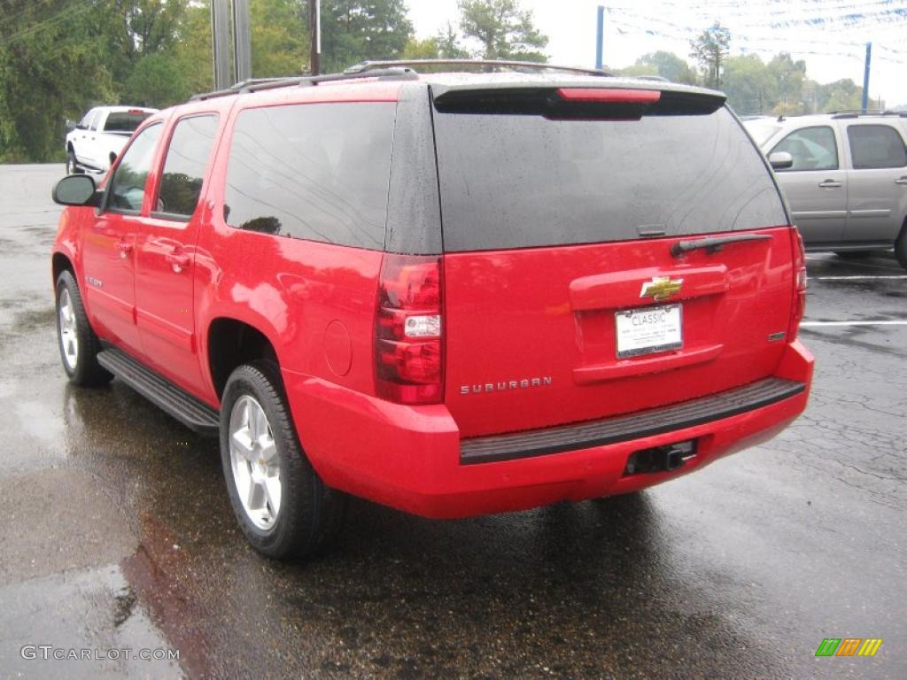 2011 Suburban LT - Victory Red / Light Titanium/Dark Titanium photo #3