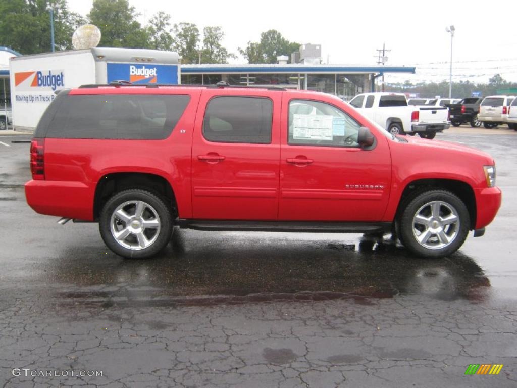 2011 Suburban LT - Victory Red / Light Titanium/Dark Titanium photo #6