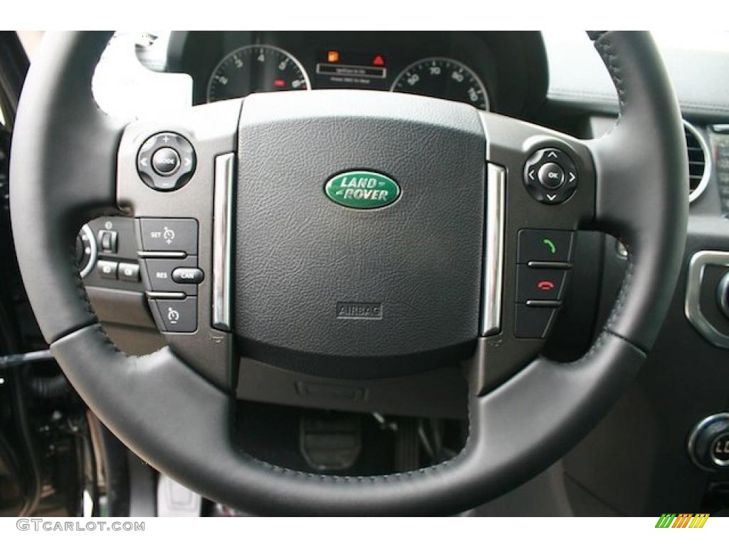 2011 Land Rover LR4 HSE Ebony/Ebony Steering Wheel Photo #39214682