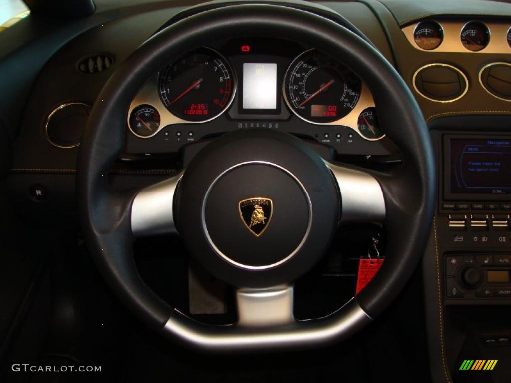 2007 Lamborghini Gallardo Spyder Nero Perseus Steering Wheel Photo #39216018