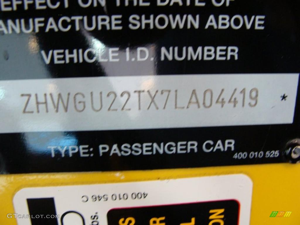 2007 Lamborghini Gallardo Spyder Info Tag Photos