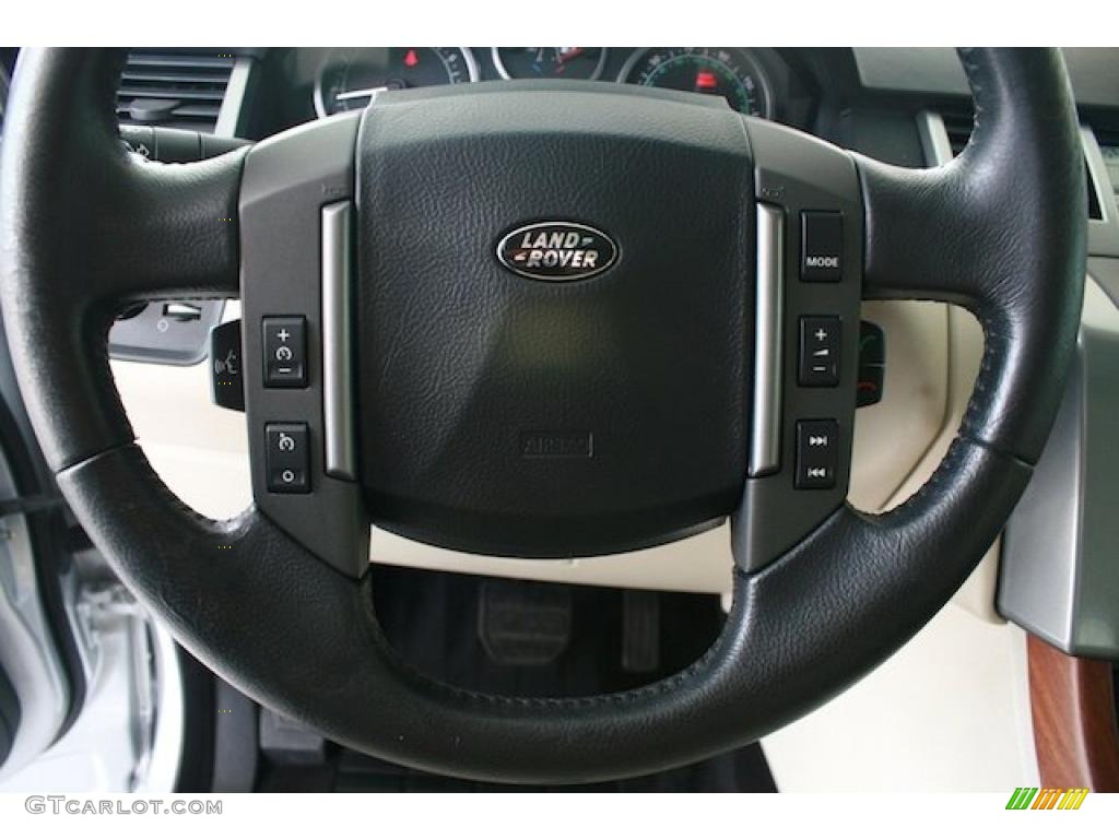 2006 Land Rover Range Rover Sport Supercharged Ivory Steering Wheel Photo #39217330