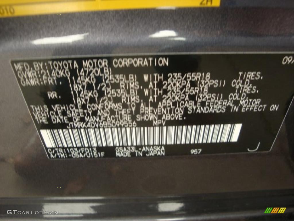 2011 RAV4 Color Code 1G3 for Magnetic Gray Metallic Photo #39221362