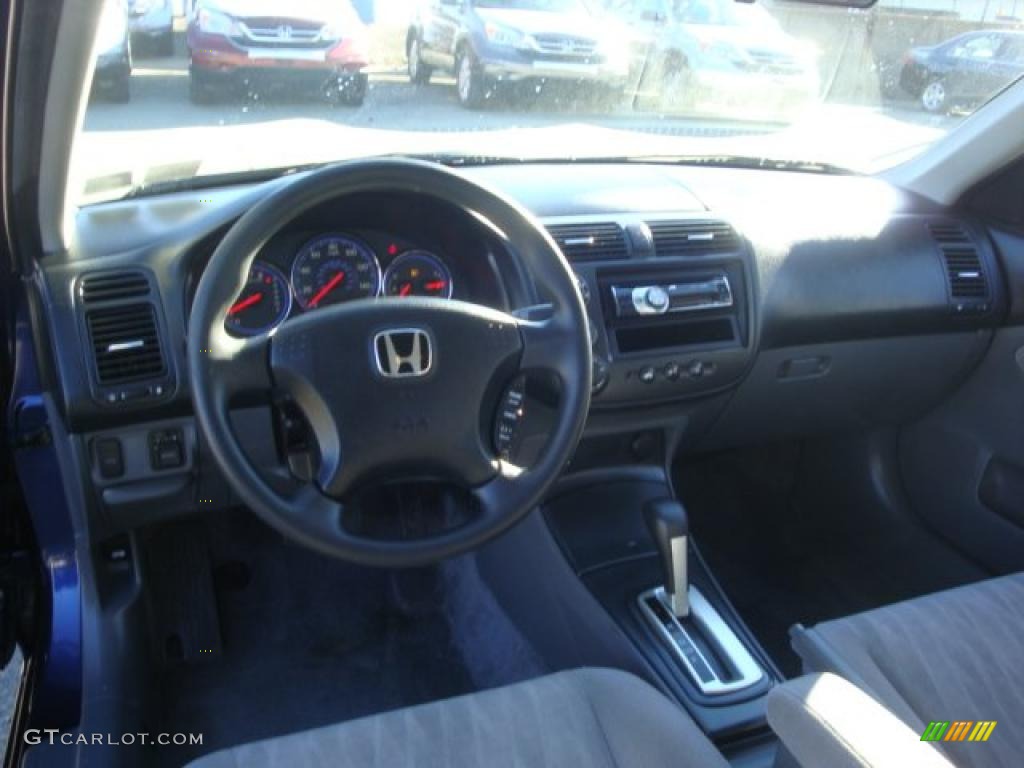 2005 Honda Civic LX Sedan Gray Dashboard Photo #39223706
