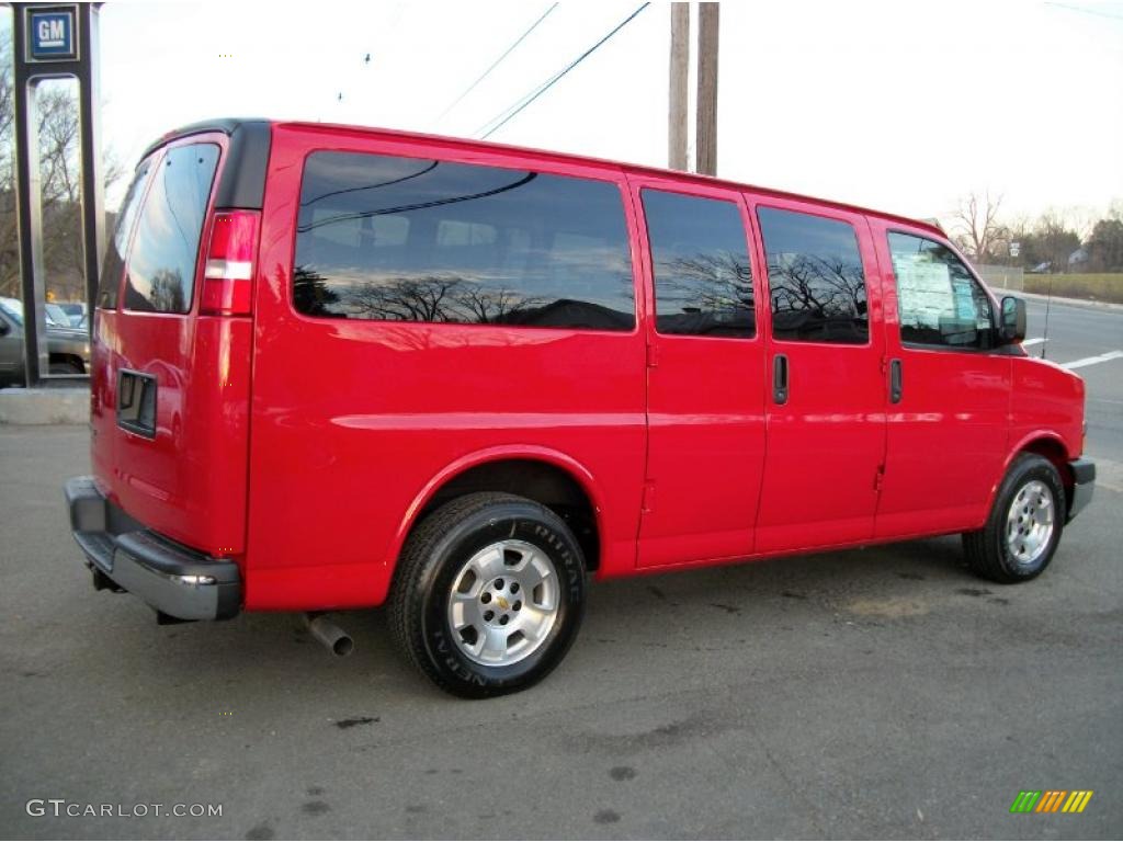 Victory Red 2011 Chevrolet Express LS 1500 AWD Passenger Van Exterior Photo #39225010