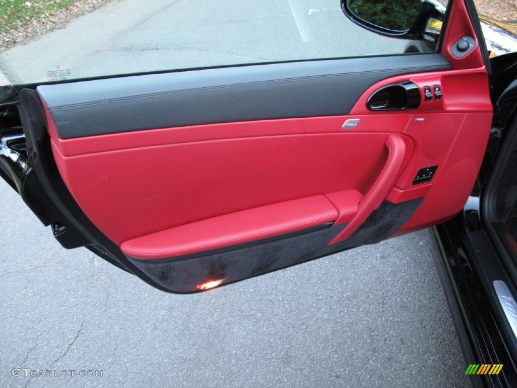 2009 Porsche 911 Turbo Coupe Carrera Red Door Panel Photo #39226962