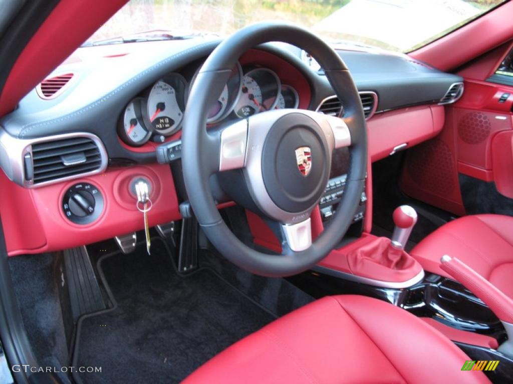 2009 Porsche 911 Turbo Coupe Carrera Red Dashboard Photo #39227078