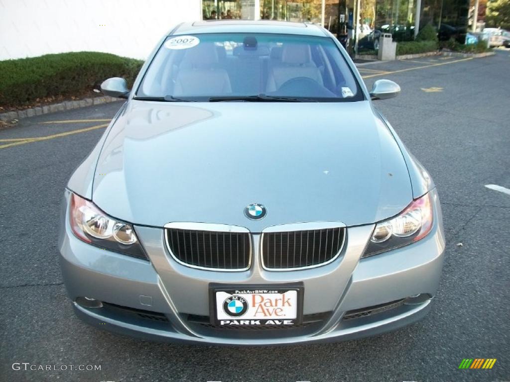 2007 3 Series 328i Sedan - Arctic Metallic / Grey photo #2