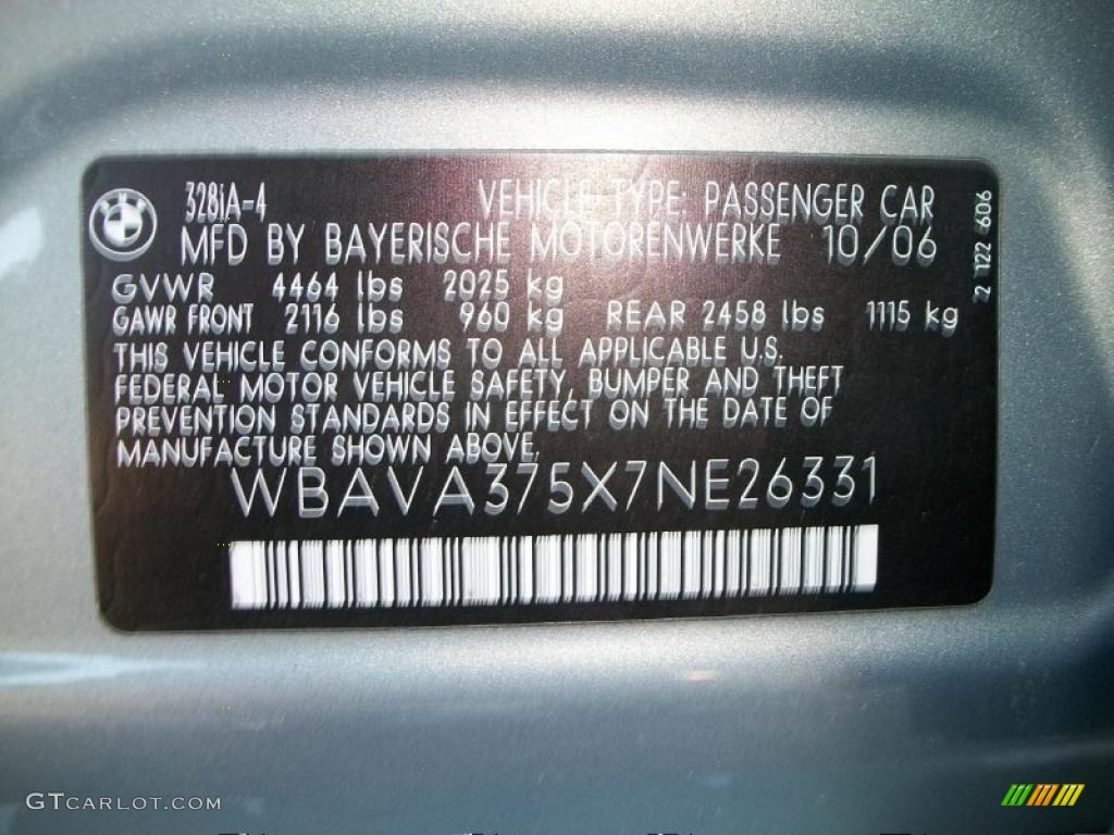 2007 3 Series 328i Sedan - Arctic Metallic / Grey photo #33