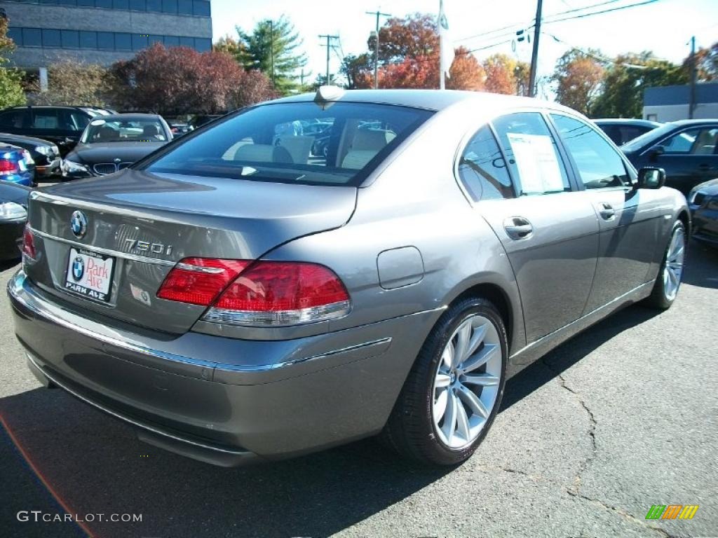 2008 7 Series 750i Sedan - Sterling Grey Metallic / Cream Beige photo #5