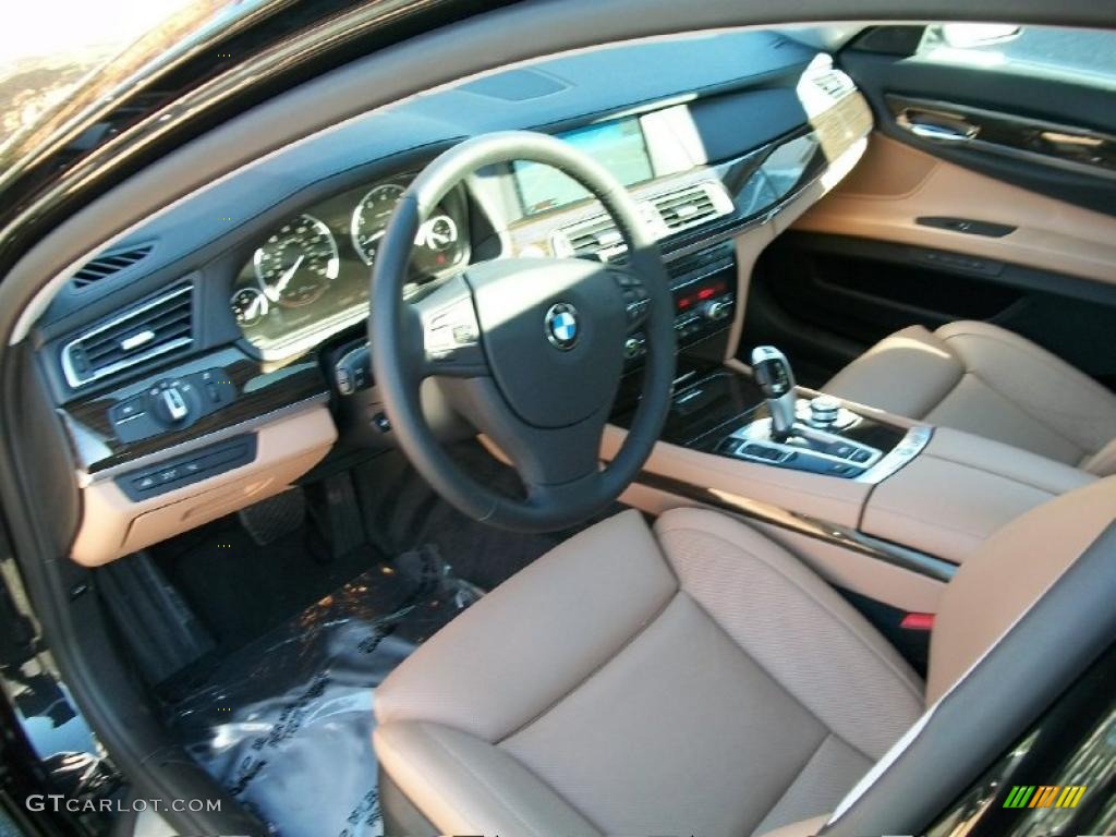 Saddle/Black Nappa Leather Interior 2011 BMW 7 Series 750Li Sedan Photo #39232603