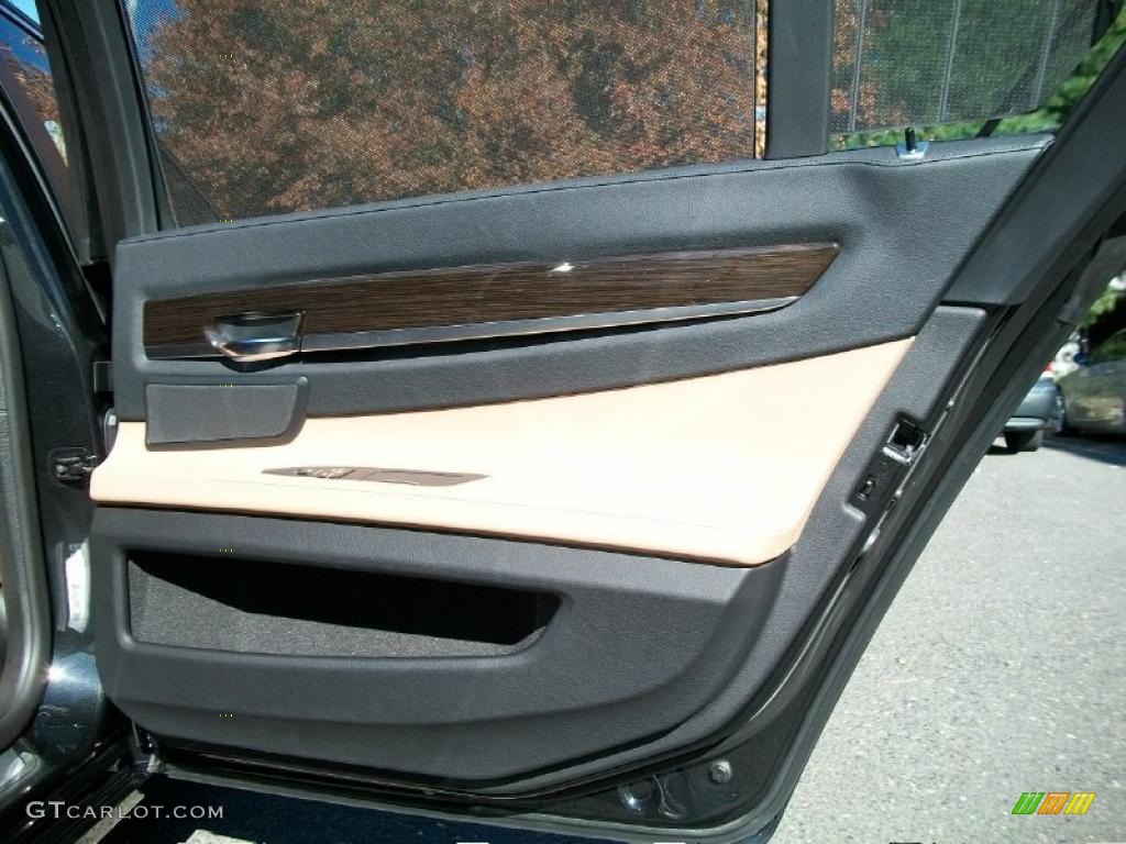 2011 BMW 7 Series 750Li Sedan Saddle/Black Nappa Leather Door Panel Photo #39232823