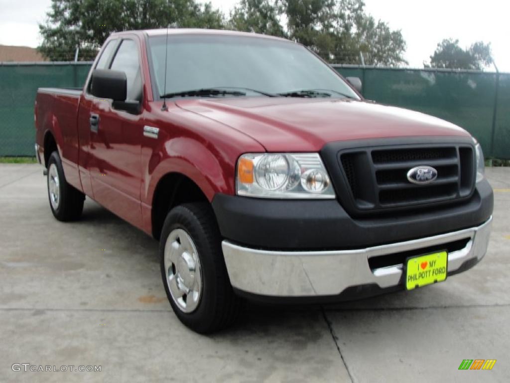 2008 F150 XL Regular Cab - Redfire Metallic / Medium Flint Grey photo #1