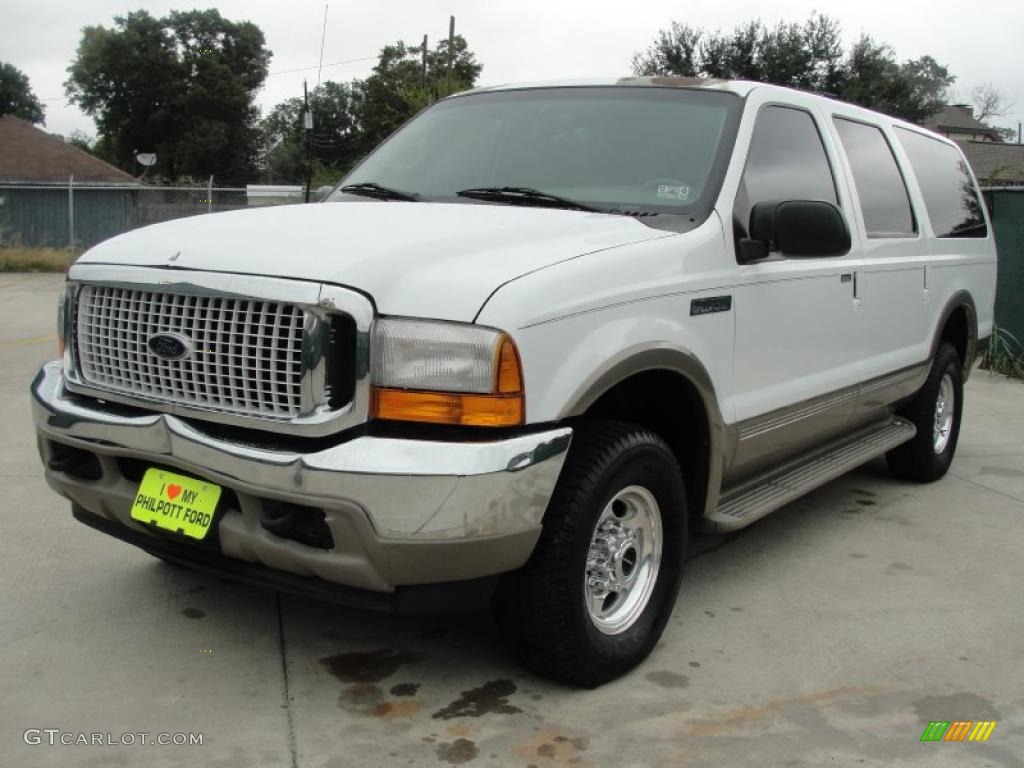 2000 Excursion Limited 4x4 - Oxford White / Medium Parchment photo #7