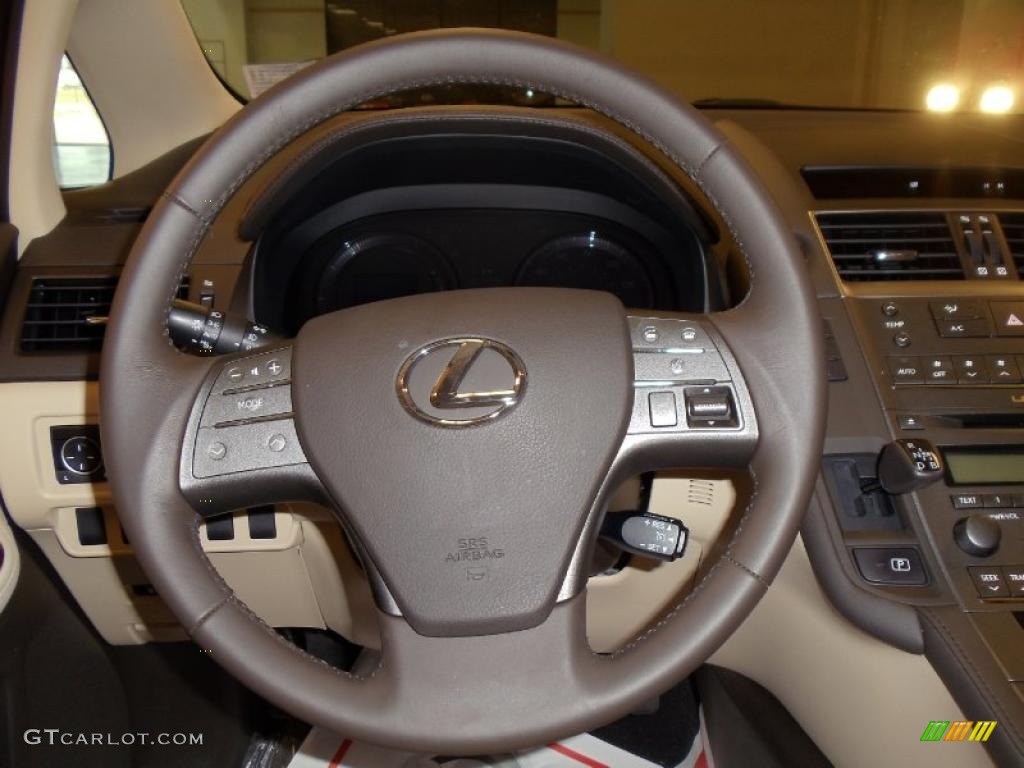 2010 Lexus HS 250h Hybrid Premium Parchment Steering Wheel Photo #39240722