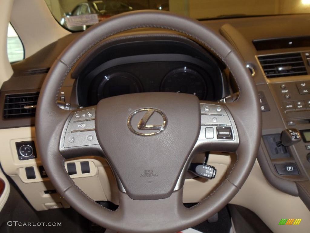 2010 Lexus HS 250h Hybrid Premium Parchment Steering Wheel Photo #39240786