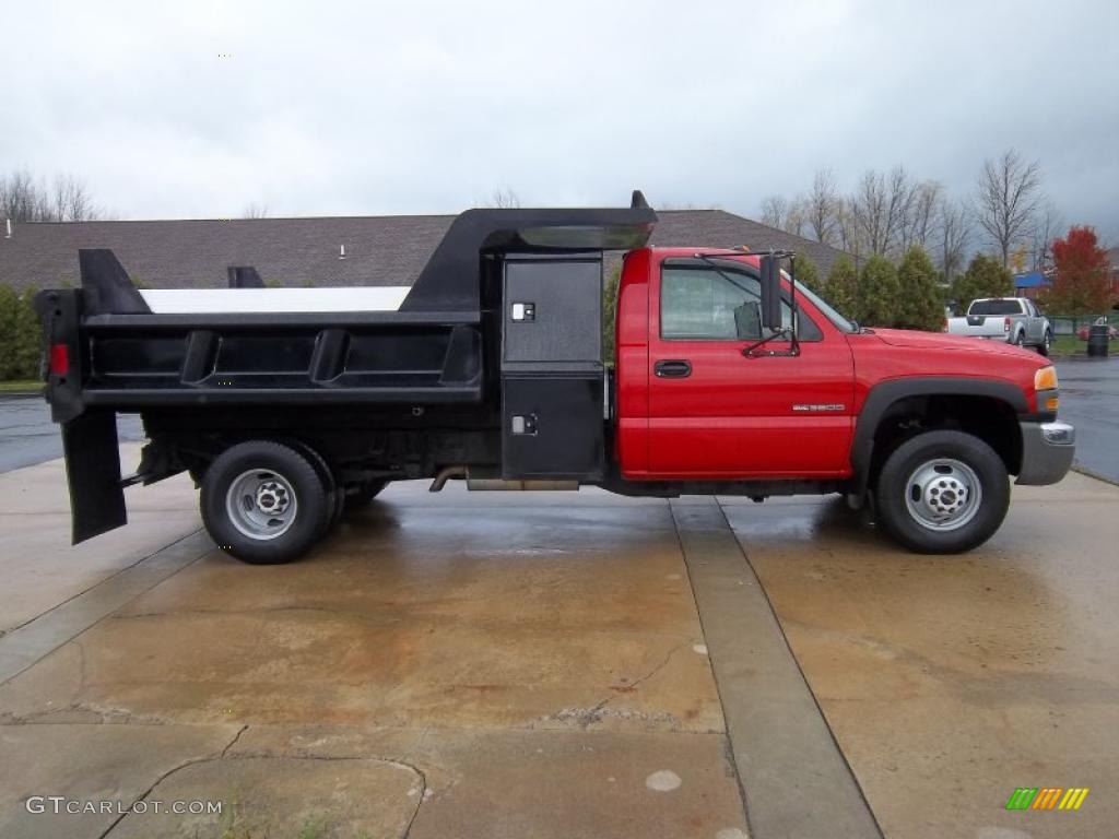 2003 Sierra 3500 Regular Cab 4x4 Chassis Dump Truck - Fire Red / Dark Pewter photo #7