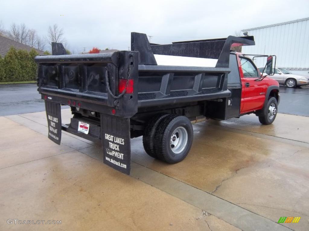 Fire Red 2003 GMC Sierra 3500 Regular Cab 4x4 Chassis Dump Truck Exterior Photo #39240903