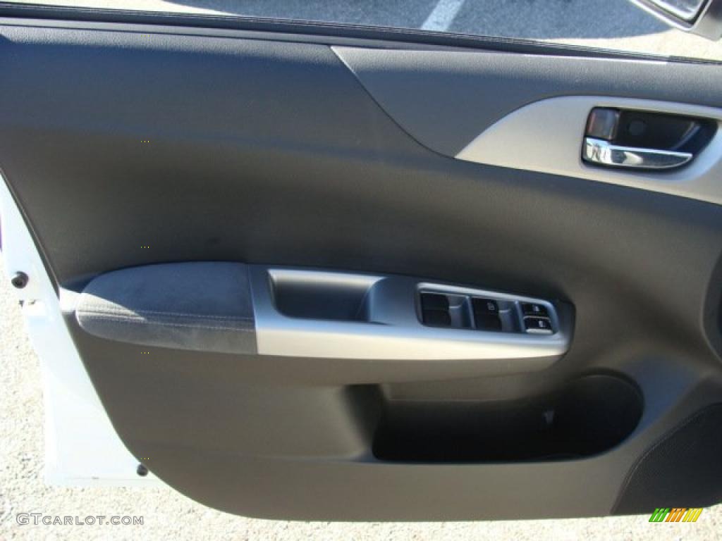 2009 Subaru Impreza WRX STi Graphite Gray Alcantara/Carbon Black Leather Door Panel Photo #39243562