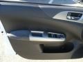 Graphite Gray Alcantara/Carbon Black Leather 2009 Subaru Impreza WRX STi Door Panel