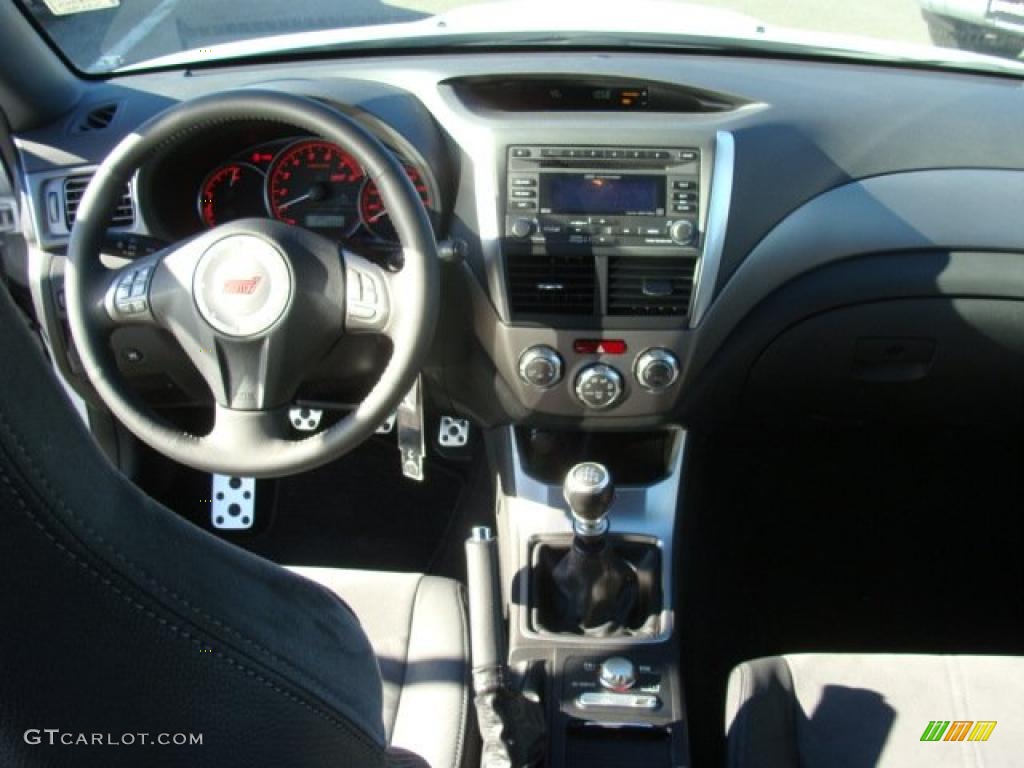 2009 Impreza WRX STi - Satin White Pearl / Graphite Gray Alcantara/Carbon Black Leather photo #9