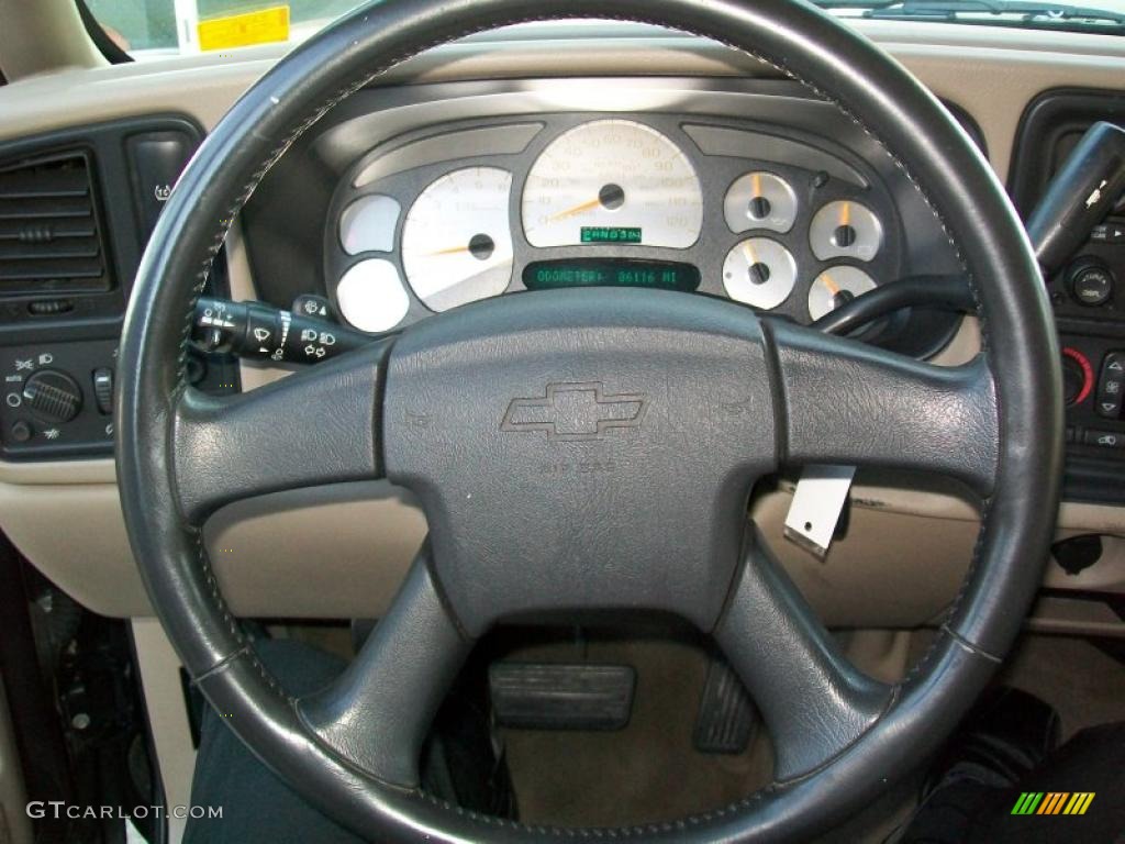 2004 Chevrolet Silverado 1500 LS Crew Cab Tan Steering Wheel Photo #39243846