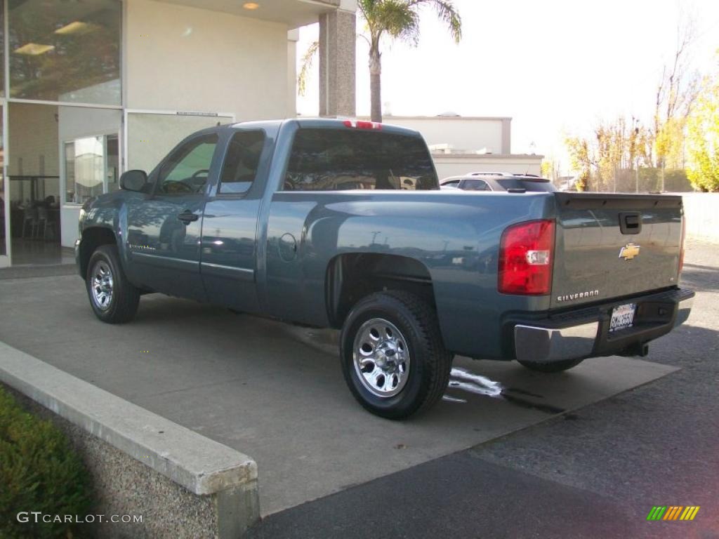 2007 Silverado 1500 LT Extended Cab - Blue Granite Metallic / Light Titanium/Ebony Black photo #7