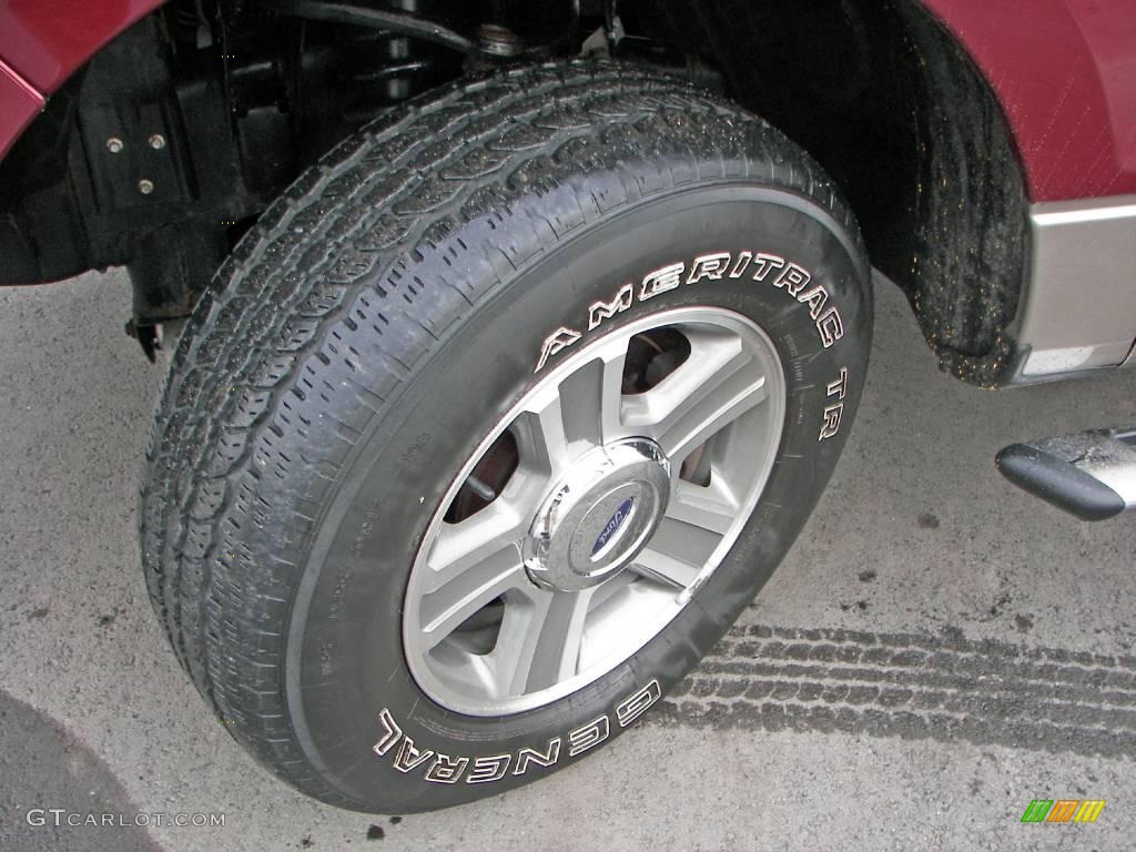 2005 F150 XLT SuperCrew 4x4 - Dark Toreador Red Metallic / Tan photo #10
