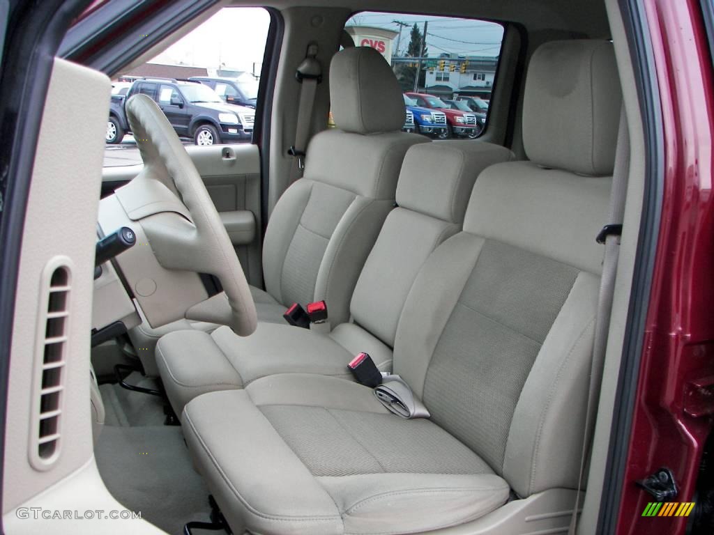 2005 F150 XLT SuperCrew 4x4 - Dark Toreador Red Metallic / Tan photo #12