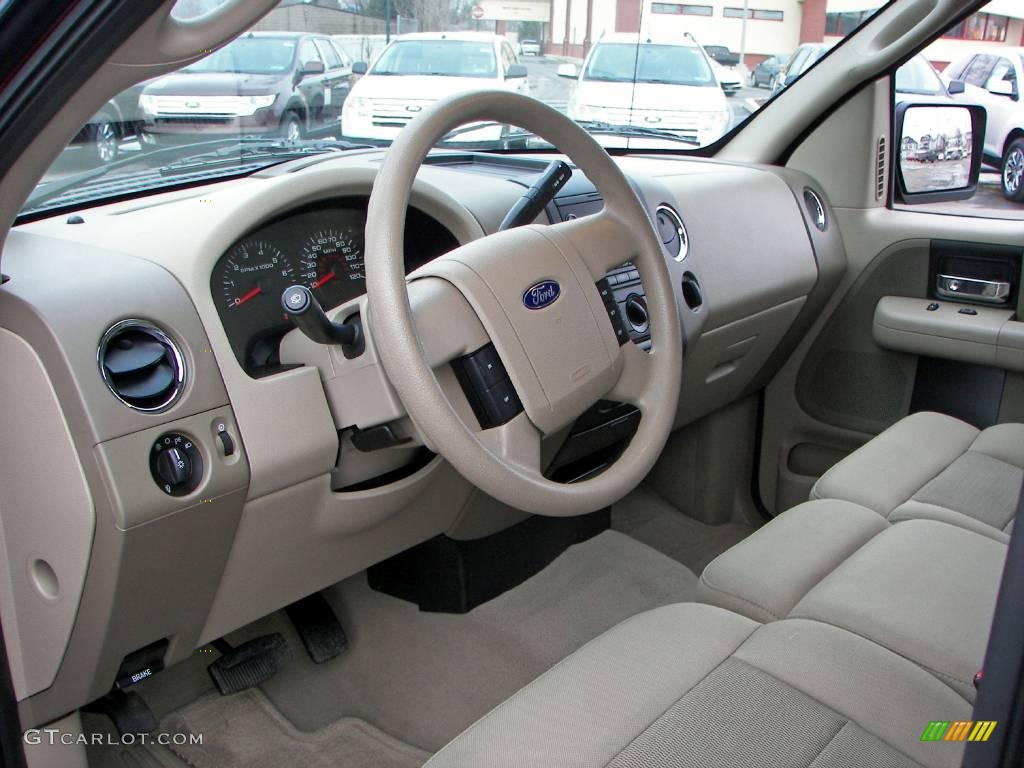 2005 F150 XLT SuperCrew 4x4 - Dark Toreador Red Metallic / Tan photo #13