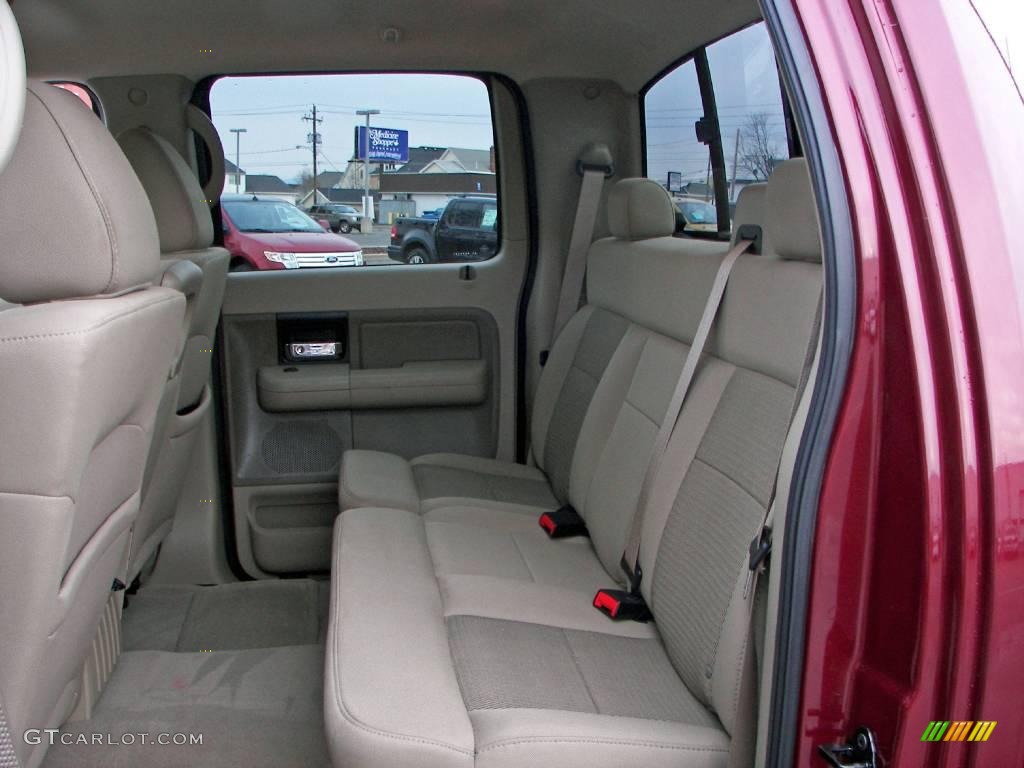 2005 F150 XLT SuperCrew 4x4 - Dark Toreador Red Metallic / Tan photo #15
