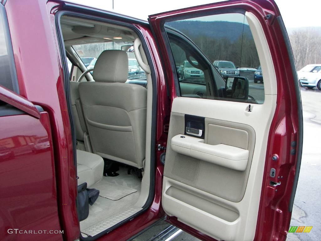 2005 F150 XLT SuperCrew 4x4 - Dark Toreador Red Metallic / Tan photo #16