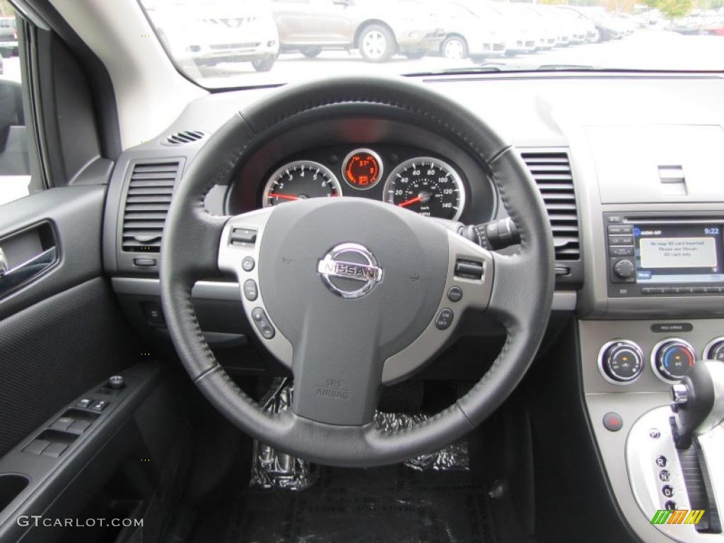 2011 Nissan Sentra 2.0 SL Charcoal Steering Wheel Photo #39250328