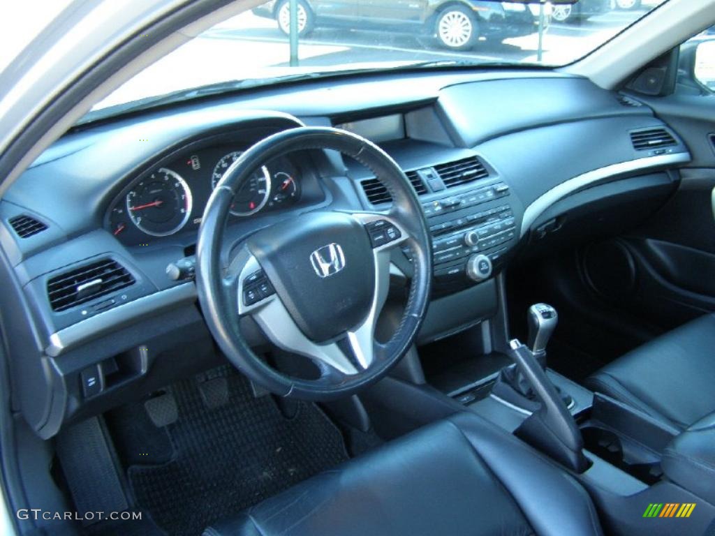 Black Interior 2008 Honda Accord Ex L V6 Coupe Photo