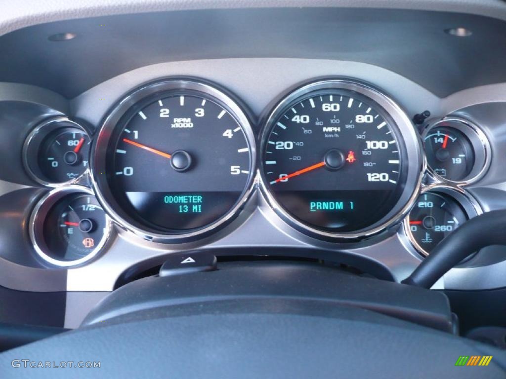 2011 GMC Sierra 3500HD Work Truck Regular Cab 4x4 Flat Bed Gauges Photo #39253201
