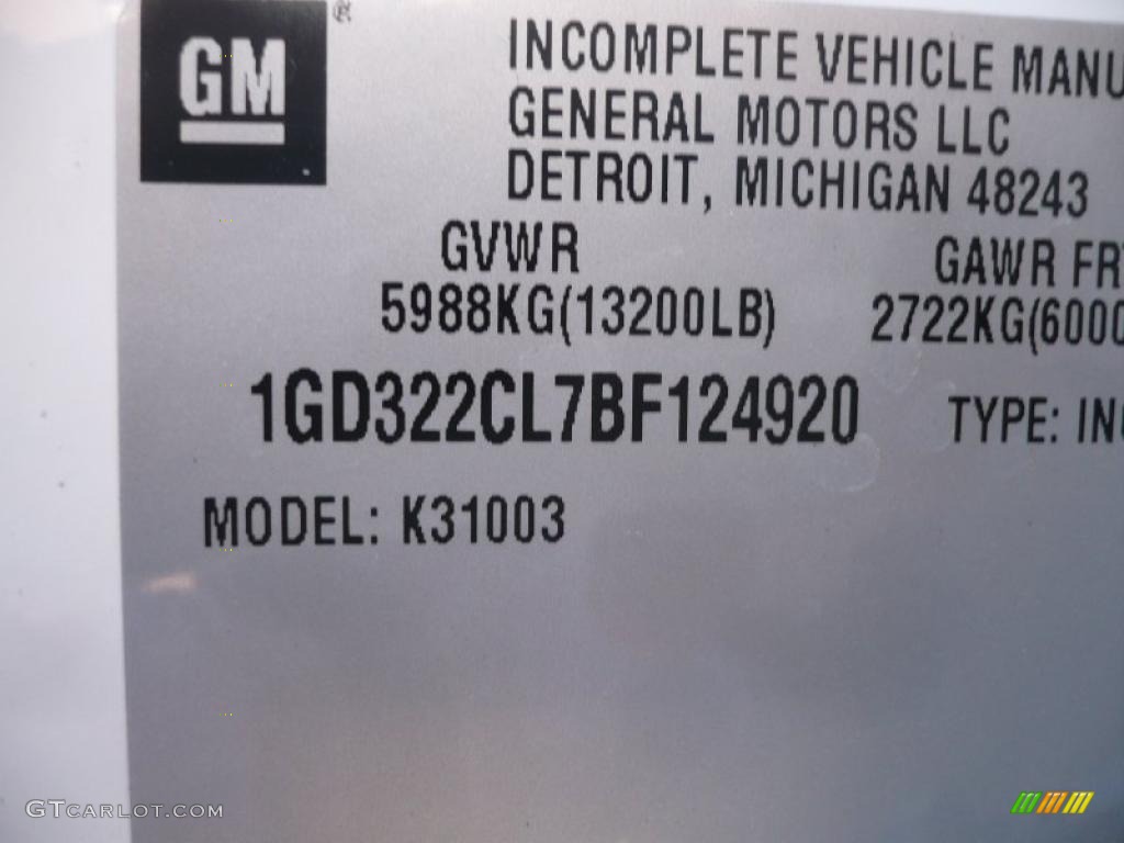 2011 GMC Sierra 3500HD Work Truck Regular Cab 4x4 Flat Bed Info Tag Photos