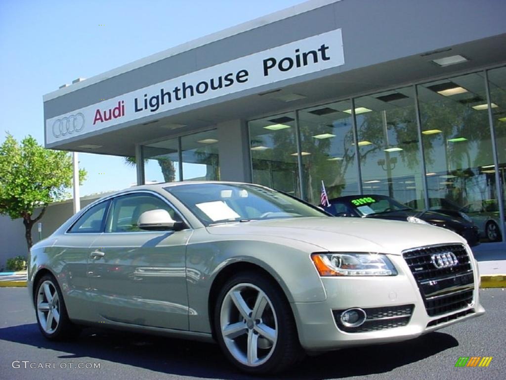 2009 A5 3.2 quattro Coupe - Sahara Silver Metallic / Linen Beige photo #1