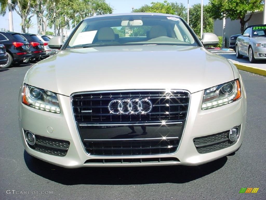 2009 A5 3.2 quattro Coupe - Sahara Silver Metallic / Linen Beige photo #10