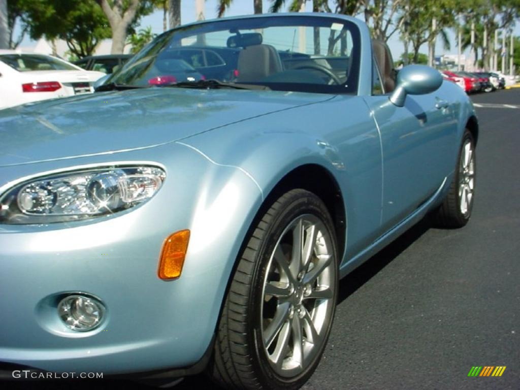 2008 MX-5 Miata Grand Touring Roadster - Icy Blue Metallic / Saddle Brown photo #9