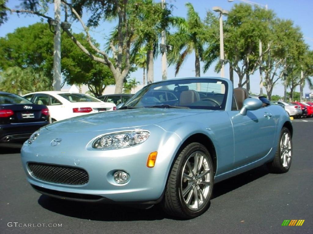 Icy Blue Metallic 2008 Mazda MX-5 Miata Grand Touring Roadster Exterior Photo #39254002