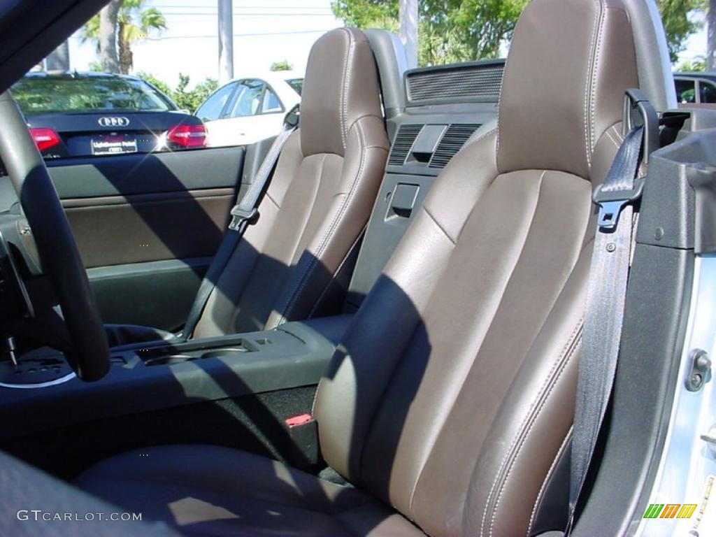 2008 MX-5 Miata Grand Touring Roadster - Icy Blue Metallic / Saddle Brown photo #14