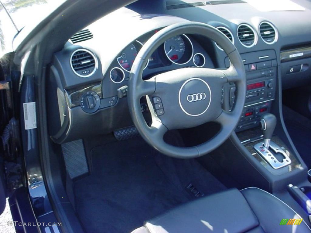 2005 Audi S4 4.2 quattro Cabriolet Ebony Dashboard Photo #39254114