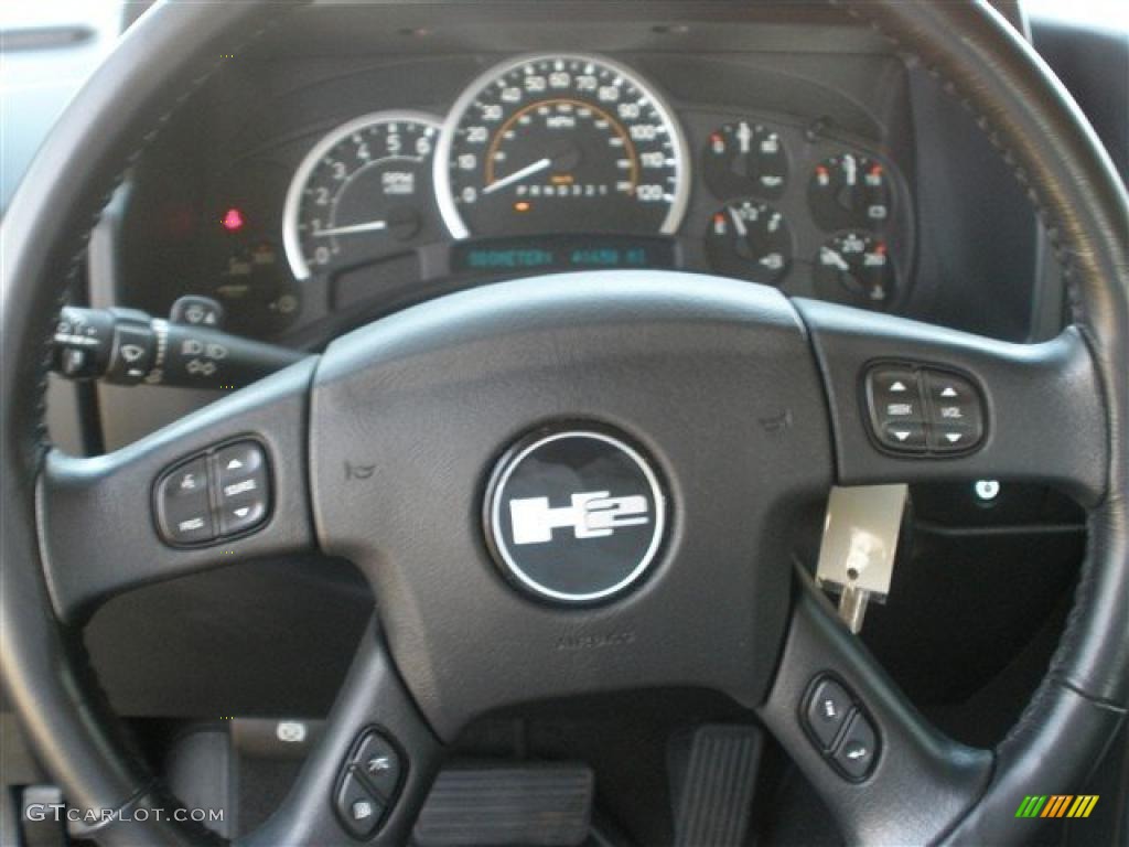 2007 Hummer H2 SUT Ebony Black Steering Wheel Photo #39254578
