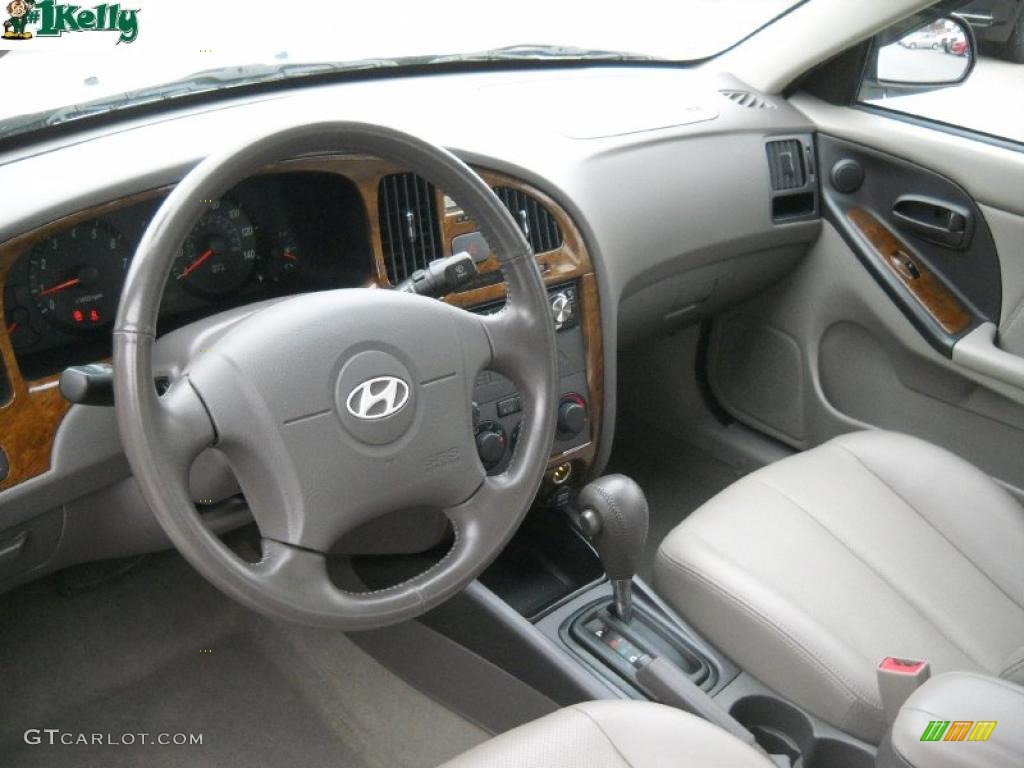 2006 Elantra Limited Sedan - Nordic White / Gray photo #8