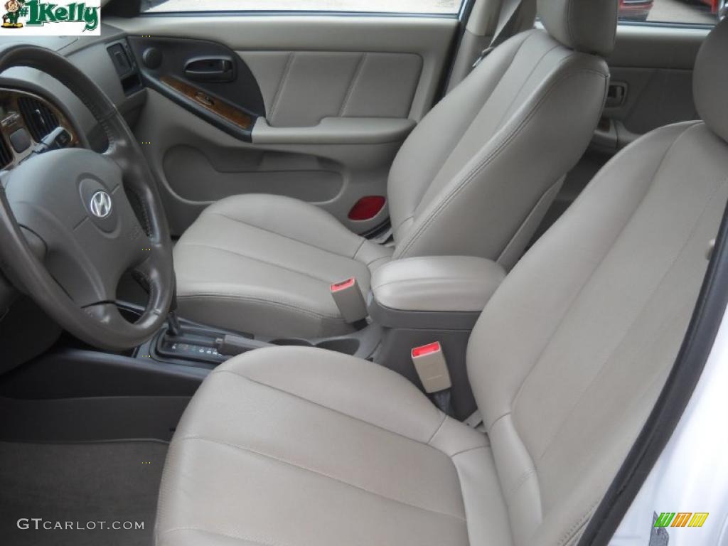 2006 Elantra Limited Sedan - Nordic White / Gray photo #9